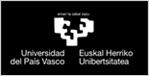 Logo compuesto por el símbolo de la UPV/EHU con el texto Universidad del País Vasco / Euskal Herriko Unibertsitatea debajo en blanco sobre negro